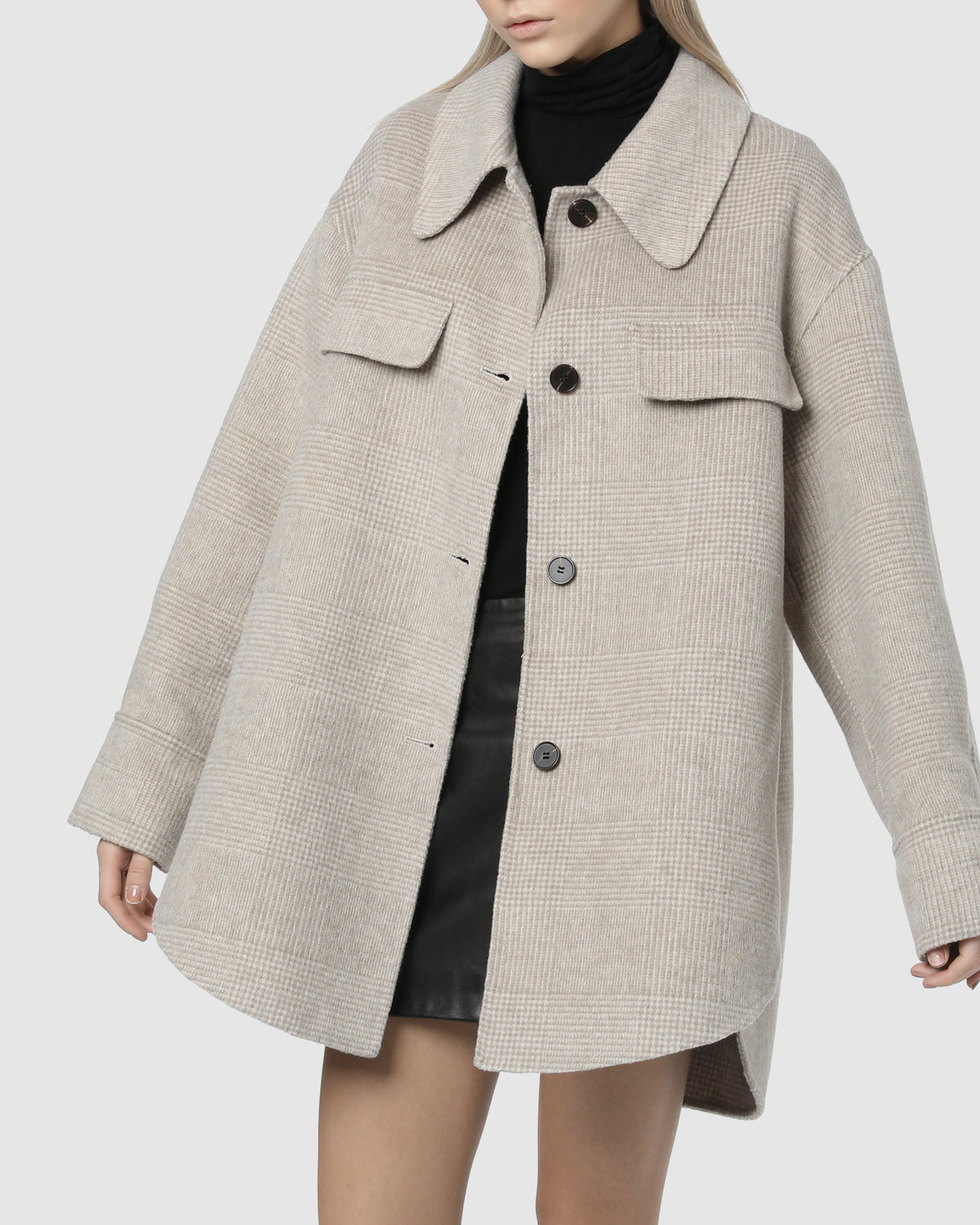 POCKET WOOL JACKET - Pale Oatmeal