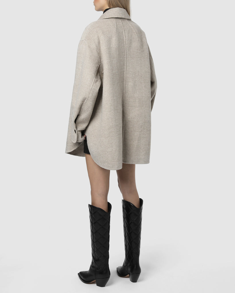 POCKET WOOL JACKET - Pale Oatmeal