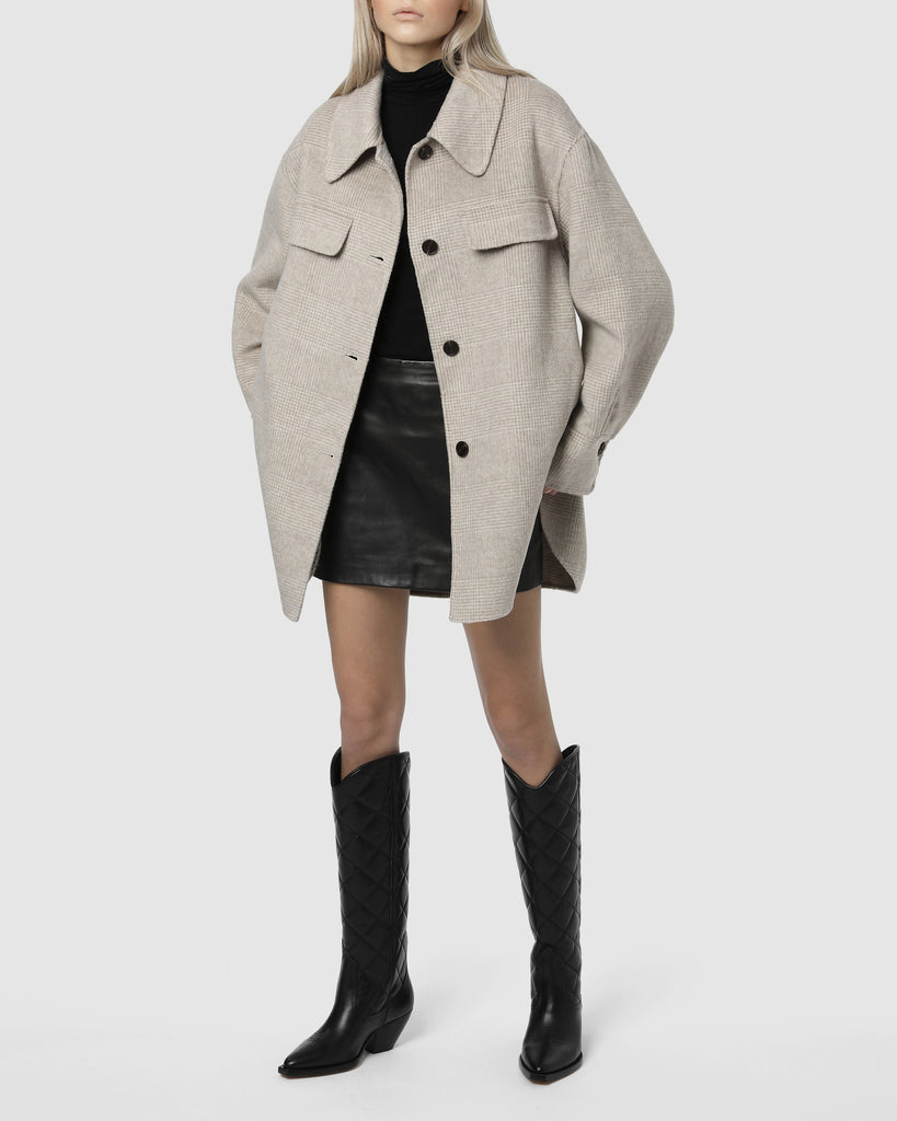 POCKET WOOL JACKET - Pale Oatmeal