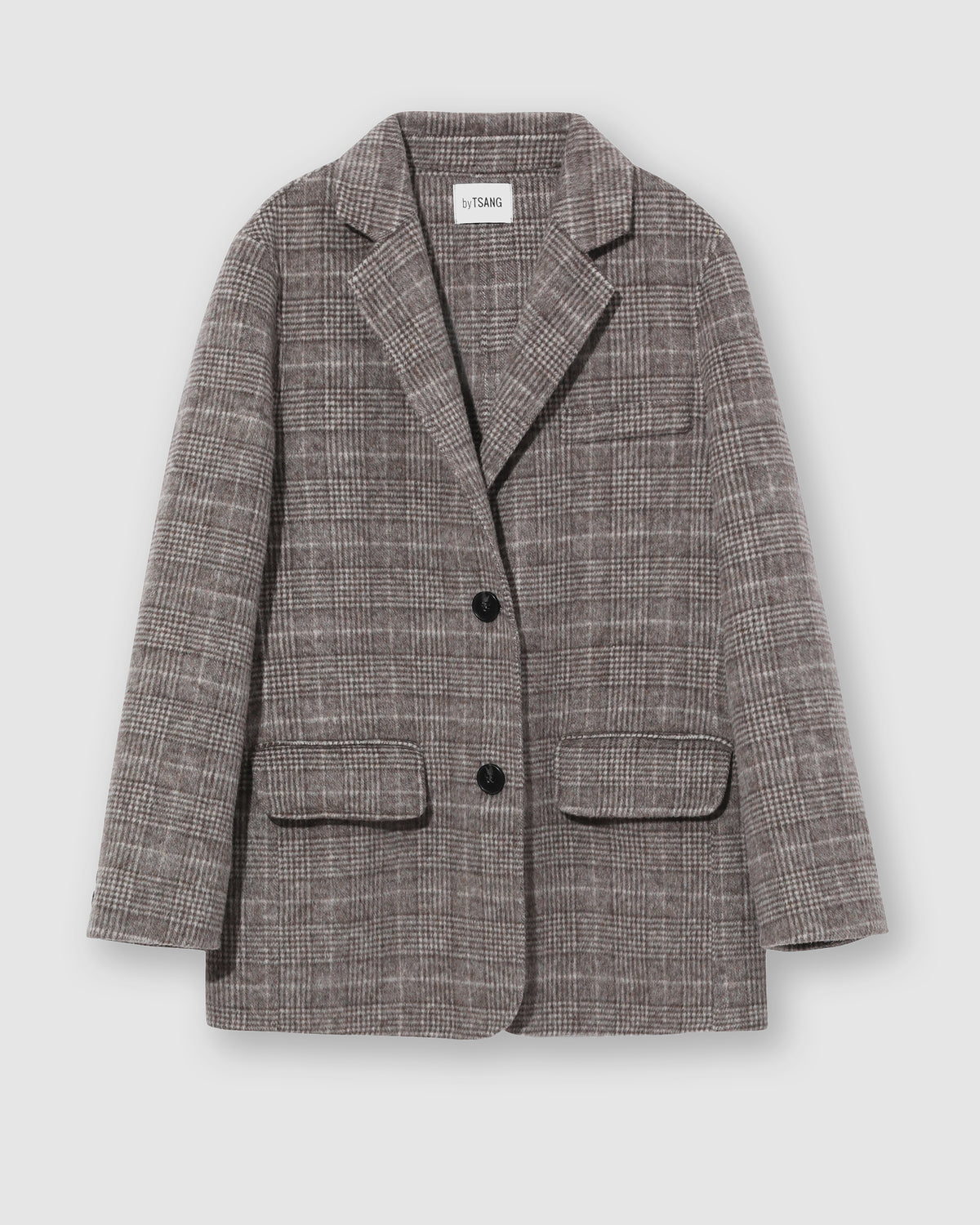 PLAID WOOL BLAZER - Greige