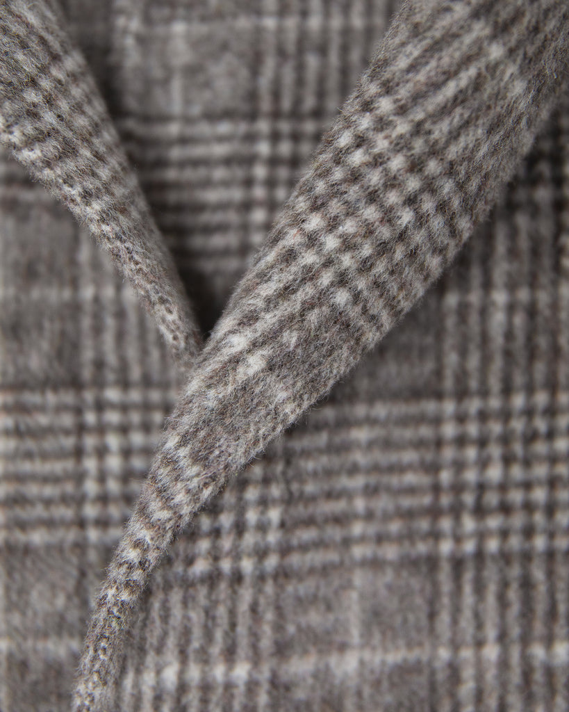PLAID WOOL BLAZER - Greige