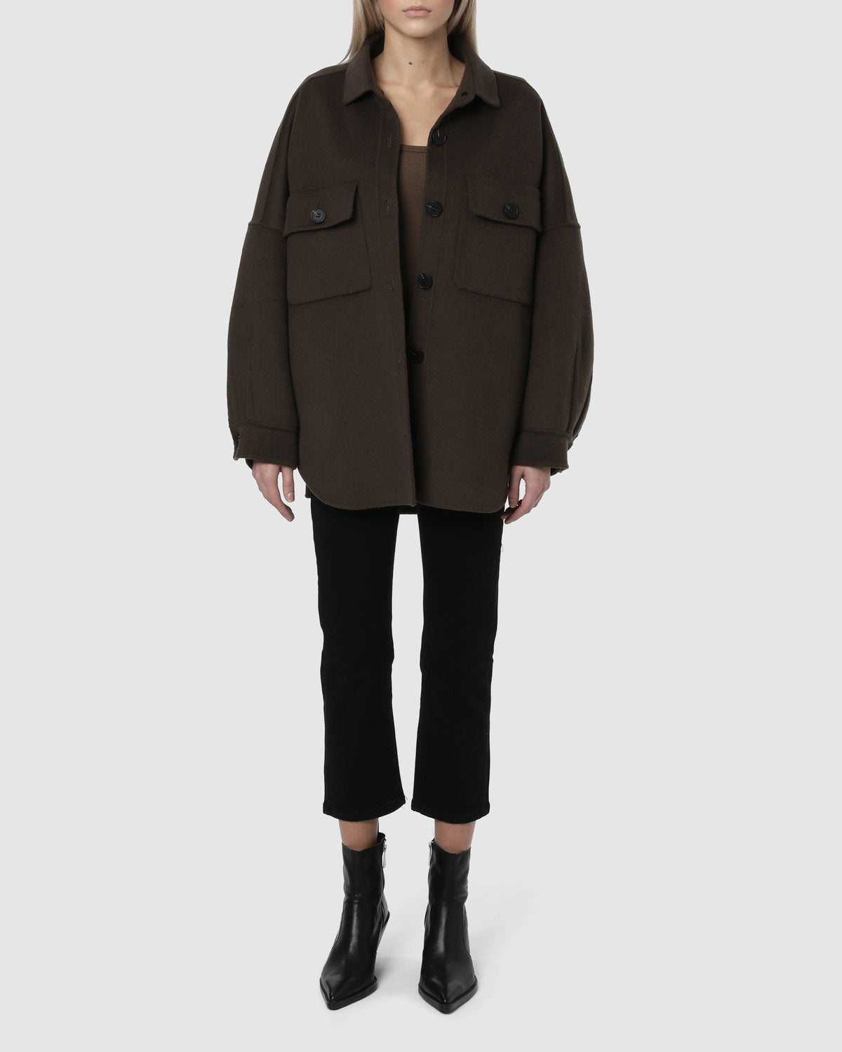 OVERSIZED WOOL JACKET - Major Brown