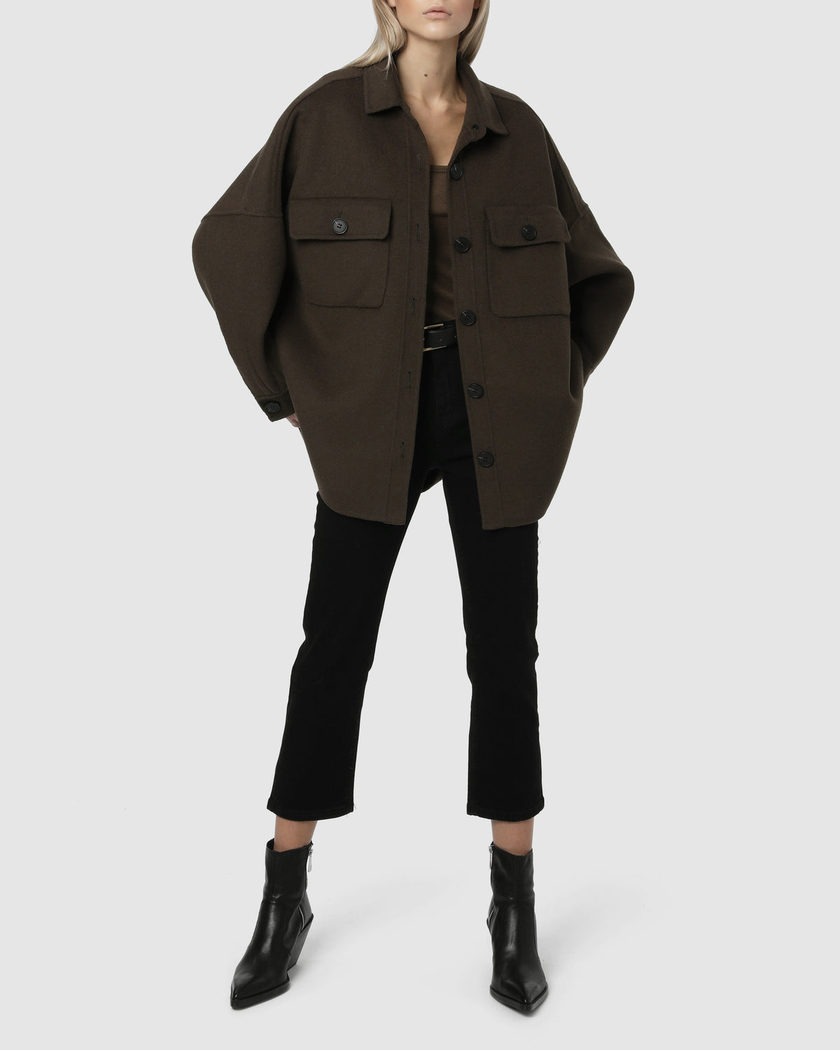 OVERSIZED WOOL JACKET - Major Brown