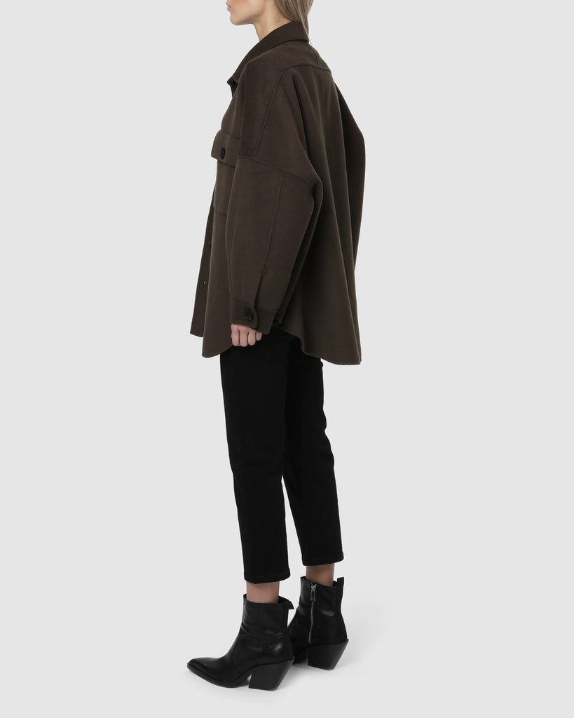 OVERSIZED WOOL JACKET - Major Brown