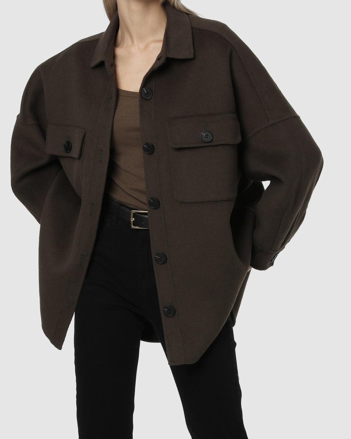 OVERSIZED WOOL JACKET - Major Brown