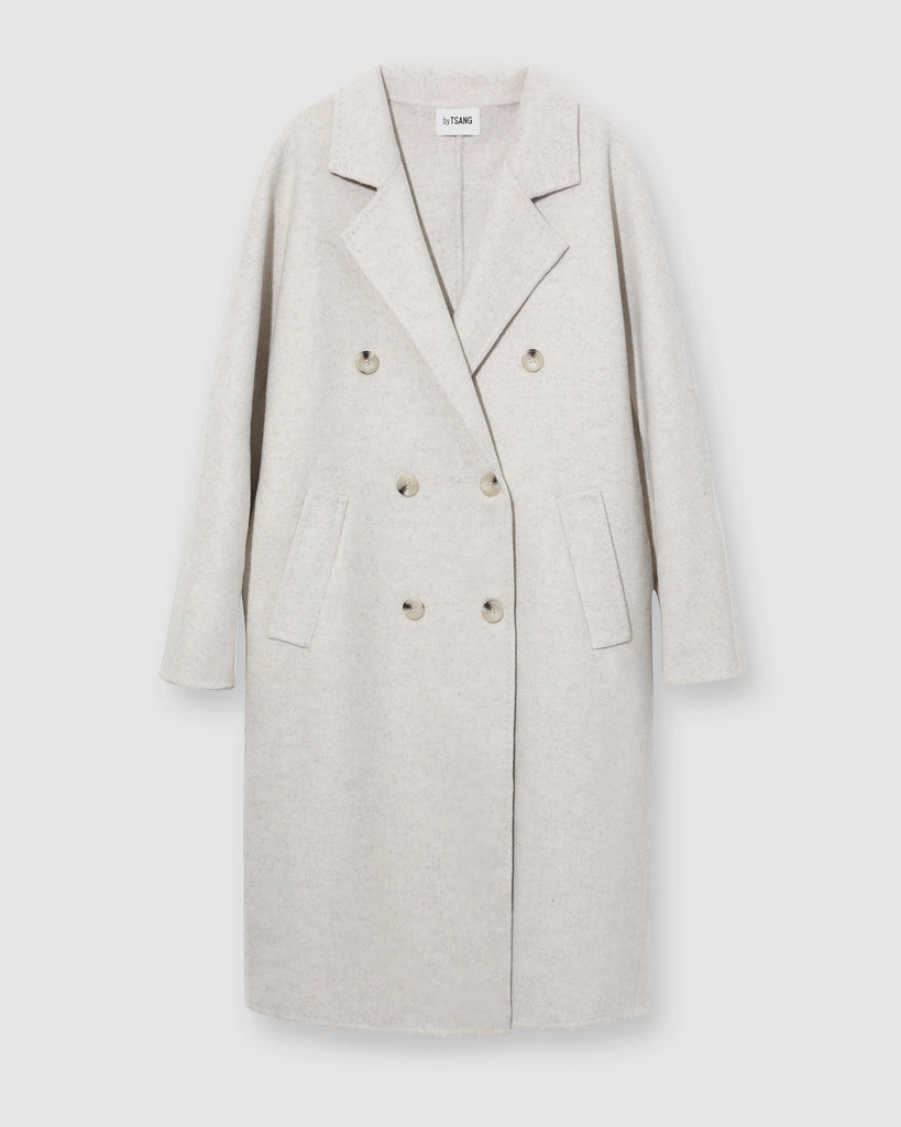 BELTED WOOL COAT - Cloud
