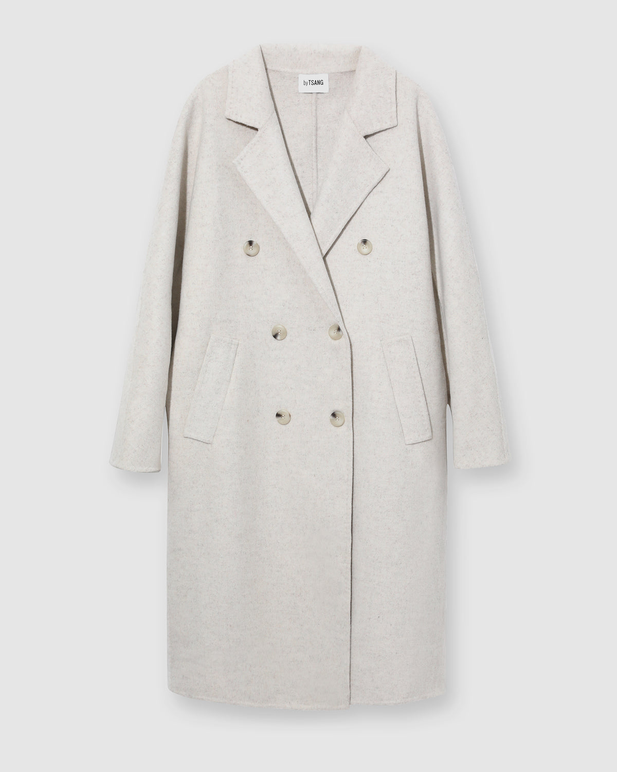 BELTED WOOL COAT - Cloud