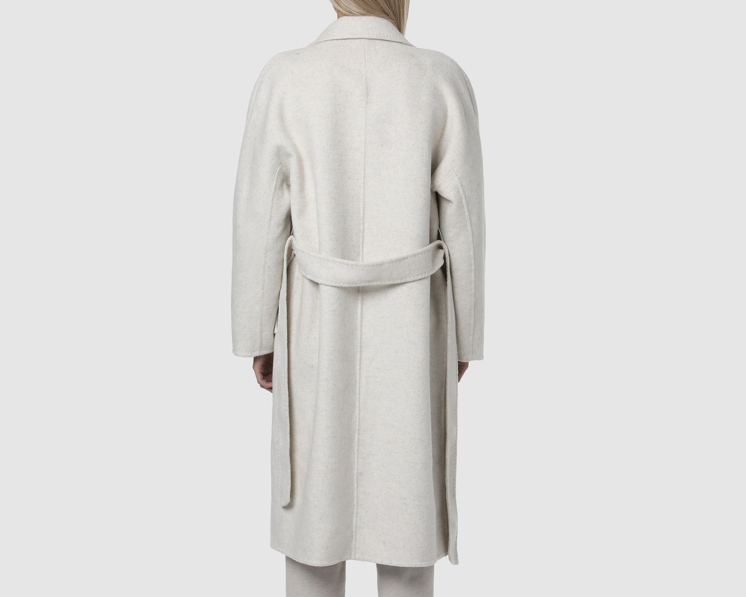 BELTED WOOL COAT - Cloud